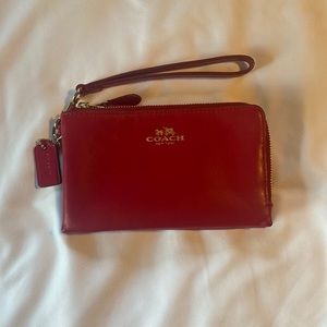 Double Zipper Coach wristlet